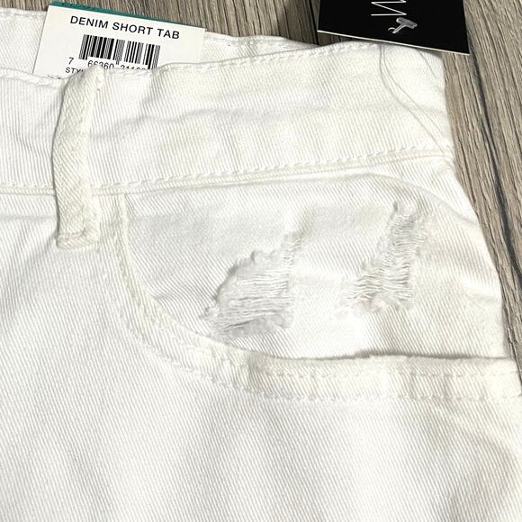 INC Women's Denim High Rise Convertible Ripped Jean Shorts White 16 33 - $60 - Picture 6 of 9